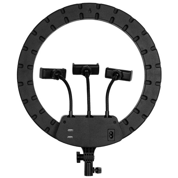 75804 Professional Digital Ring Light Φ36cm LED SMD 50W 5000lm 180° AC 230V με Καλώδιο Τροφοδοσίας Πρίζας - Ασύρματο Χειριστήριο RF 2.4Ghz Εναλλαγής Χρωμάτων & 3 Βάσεις Τηλεφώνου - Πολύχρωμο RGBW+WW Dimmable - Image 4