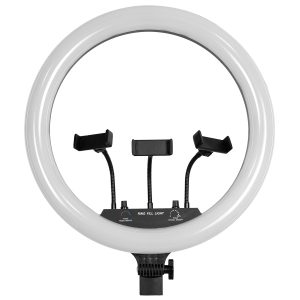 75805 Professional Digital Ring Light Φ46cm LED SMD 70W 7000lm 180° AC 230V με Καλώδιο Τροφοδοσίας Πρίζας – Ασύρματο Χειριστήριο RF 2.4Ghz Εναλλαγής Χρωμάτων & 3 Βάσεις Τηλεφώνου – Πολύχρωμο RGBW+WW Dimmable