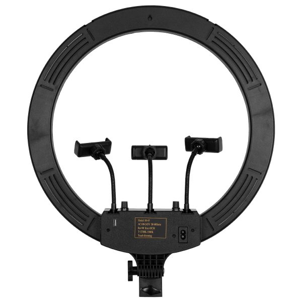 75805 Professional Digital Ring Light Φ46cm LED SMD 70W 7000lm 180° AC 230V με Καλώδιο Τροφοδοσίας Πρίζας - Ασύρματο Χειριστήριο RF 2.4Ghz Εναλλαγής Χρωμάτων & 3 Βάσεις Τηλεφώνου - Πολύχρωμο RGBW+WW Dimmable - Image 4