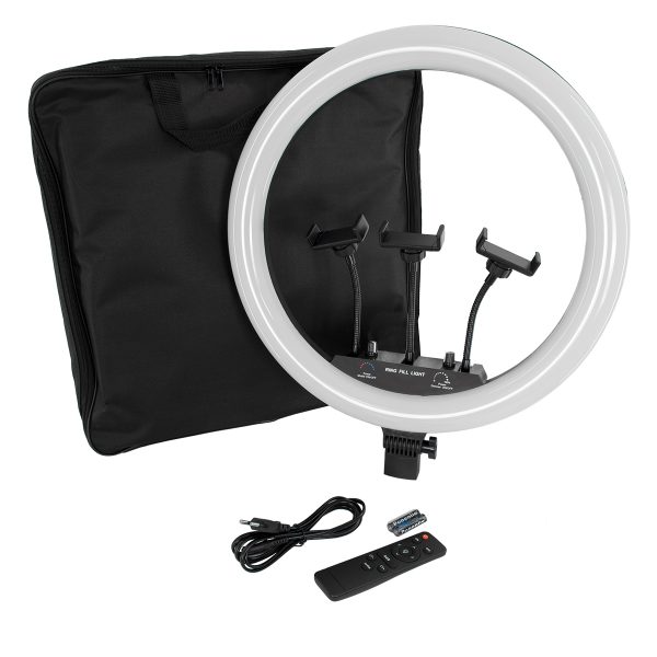 75805 Professional Digital Ring Light Φ46cm LED SMD 70W 7000lm 180° AC 230V με Καλώδιο Τροφοδοσίας Πρίζας - Ασύρματο Χειριστήριο RF 2.4Ghz Εναλλαγής Χρωμάτων & 3 Βάσεις Τηλεφώνου - Πολύχρωμο RGBW+WW Dimmable - Image 5