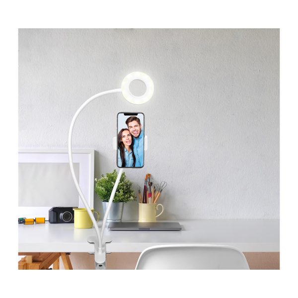 75808 Professional Digital Ring Light Φ9cm LED SMD 10W 1000lm 180° DC 5V με Καλώδιο Τροφοδοσίας USB - Ενσωματωμένο Χειριστήριο Εναλλαγής Χρωμάτων & 1 Βάση Τηλεφώνου - CCT Θερμό Λευκό 3000K - Φυσικό Λευκό 4500K - Ψυχρό Λευκό 6000K Dimmable Λευκό - Image 4