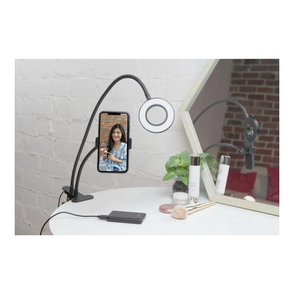 75809 Professional Digital Ring Light Φ9cm LED SMD 10W 1000lm 180° DC 5V με Καλώδιο Τροφοδοσίας USB - Ενσωματωμένο Χειριστήριο Εναλλαγής Χρωμάτων & 1 Βάση Τηλεφώνου - CCT Θερμό Λευκό 3000K - Φυσικό Λευκό 4500K - Ψυχρό Λευκό 6000K Dimmable Μαύρο - Image 5