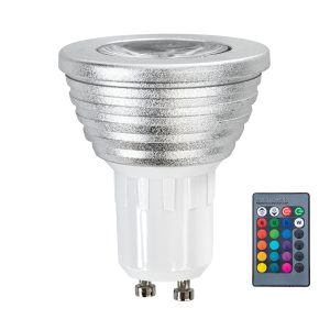 76065 Σποτ LED GU10 MR16 3W 200lm 90° AC 220-240V IP20 Φ5 x Υ8.5cm – Εναλλαγή Φωτισμού μέσω Τηλεχειριστηρίου RGB – Dimmable – 2 Χρόνια Εγγύηση