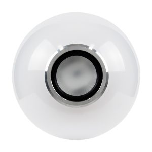 76072 Λάμπα LED E27 G95 Γλόμπος 12W 780lm 260° με Ενσωματωμένο Bluetooth Ηχείο 3W AC 220-240V IP20 Φ9.5 x Υ13.5cm – Εναλλαγή Φωτισμού μέσω Τηλεχειριστηρίου & Μέσω Smart Home Εφαρμογής HappyLighting APP – Πολύχρωμο RGBW – 2 Years Warranty