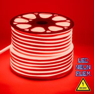 70563 OVALE 120° Degree Neon Flex Epistar LED SMD 2835 1m 12W/m 120LED/m 840lm/m 120° DC 24V Αδιάβροχη IP68 Κόκκινο Dimmable