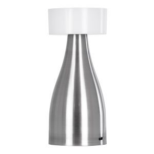 DOLLY 76468 Επαναφορτιζόμενο Επιτραπέζιο Φωτιστικό Πορτατίφ LED 1.5W 105lm 120° DC 5V IP44 CCT Ultra Θερμό 1500K – Φυσικό Λευκό 4500K – Ψυχρό Λευκό 6000K Dimmable Ασημί & Λευκό Πλαστικό – Μ9 x Π9 x Υ21cm – 2 Χρόνια Εγγύηση