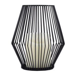 CANDLE 76494 Διακοσμητικό Realistic Κερί με LED Εφέ Κινούμενης Φλόγας – Μπαταρίας 2 x AA (Δεν Συμπεριλαμβάνονται) & Ασύρματο Χειριστήριο IR Θερμό Λευκό 2700K Dimmable Μαύρο Φ16 x Υ18cm