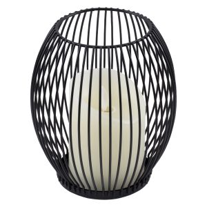 CANDLE 76495 Διακοσμητικό Realistic Κερί με LED Εφέ Κινούμενης Φλόγας – Μπαταρίας 2 x AA (Δεν Συμπεριλαμβάνονται) & Ασύρματο Χειριστήριο IR Θερμό Λευκό 2700K Dimmable Μαύρο Φ14 x Υ16cm