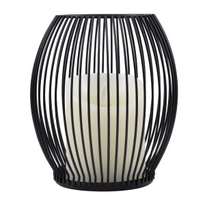 CANDLE 76495 Διακοσμητικό Realistic Κερί με LED Εφέ Κινούμενης Φλόγας – Μπαταρίας 2 x AA (Δεν Συμπεριλαμβάνονται) & Ασύρματο Χειριστήριο IR Θερμό Λευκό 2700K Dimmable Μαύρο Φ14 x Υ16cm