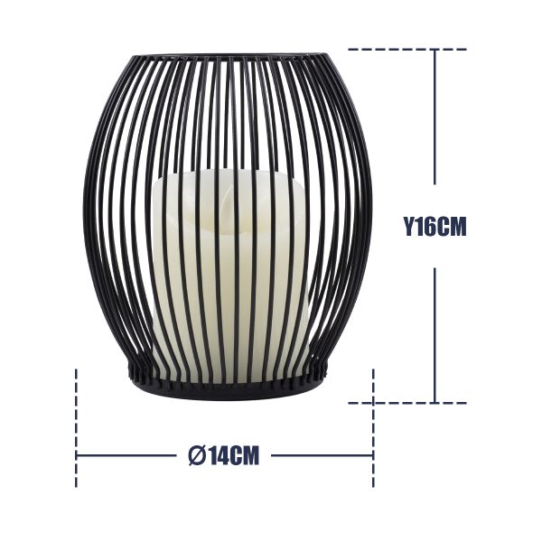 CANDLE 76495 Διακοσμητικό Realistic Κερί με LED Εφέ Κινούμενης Φλόγας - Μπαταρίας 2 x AA (Δεν Συμπεριλαμβάνονται) & Ασύρματο Χειριστήριο IR Θερμό Λευκό 2700K Dimmable Μαύρο Φ14 x Υ16cm - Image 4