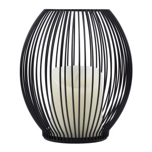 CADLE 76496 Διακοσμητικό Realistic Κερί με LED Εφέ Κινούμενης Φλόγας – Μπαταρίας 2 x AA (Δεν Συμπεριλαμβάνονται) & Ασύρματο Χειριστήριο IR Θερμό Λευκό 2700K Dimmable Μαύρο Φ16 x Υ18cm