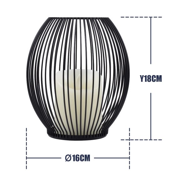 CADLE 76496 Διακοσμητικό Realistic Κερί με LED Εφέ Κινούμενης Φλόγας - Μπαταρίας 2 x AA (Δεν Συμπεριλαμβάνονται) & Ασύρματο Χειριστήριο IR Θερμό Λευκό 2700K Dimmable Μαύρο Φ16 x Υ18cm - Image 4