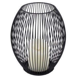 CANDLE 76497 Διακοσμητικό Realistic Κερί με LED Εφέ Κινούμενης Φλόγας – Μπαταρίας 2 x AA (Δεν Συμπεριλαμβάνονται) & Ασύρματο Χειριστήριο IR Θερμό Λευκό 2700K Dimmable Μαύρο Φ19 x Υ24cm