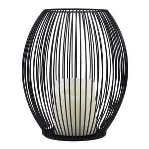 CANDLE 76497 Διακοσμητικό Realistic Κερί με LED Εφέ Κινούμενης Φλόγας – Μπαταρίας 2 x AA (Δεν Συμπεριλαμβάνονται) & Ασύρματο Χειριστήριο IR Θερμό Λευκό 2700K Dimmable Μαύρο Φ19 x Υ24cm