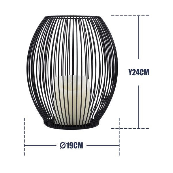 CANDLE 76497 Διακοσμητικό Realistic Κερί με LED Εφέ Κινούμενης Φλόγας - Μπαταρίας 2 x AA (Δεν Συμπεριλαμβάνονται) & Ασύρματο Χειριστήριο IR Θερμό Λευκό 2700K Dimmable Μαύρο Φ19 x Υ24cm - Image 4