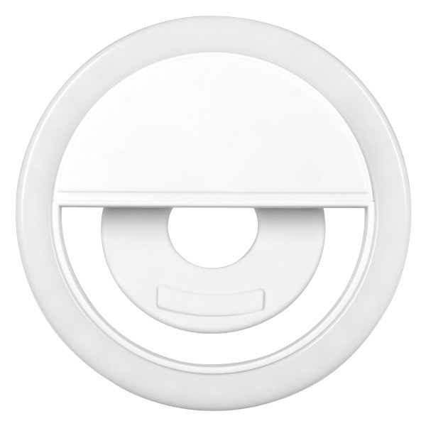 79042 Selfie Ring Light LED SMD 2W 200 lm Λευκό Σώμα με Ενσωματωμένη Επαναφορτιζόμενη Μπαταρία 500mAh & Καλώδιο Φόρτισης Micro USB Ψυχρό Λευκό 6000 K για Κινητό Τηλέφωνο και Tablet Φ8.5 x Υ2.5cm - Image 2