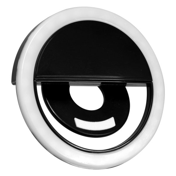 79043 Selfie Ring Light LED SMD 2W 200 lm Μαύρο Σώμα με Ενσωματωμένη Επαναφορτιζόμενη Μπαταρία 500mAh & Καλώδιο Φόρτισης Micro USB Ψυχρό Λευκό 6000 K για Κινητό Τηλέφωνο και Tablet Φ8.5 x Υ2.5cm - Image 3