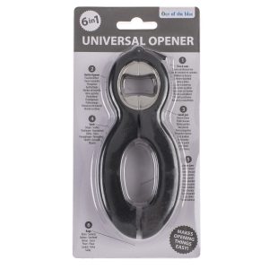 Ανοιχτήρι Universal 6 Σε 1 Μαύρο/Γκρι Μέταλλο/Πλαστικό 14.5x6cm