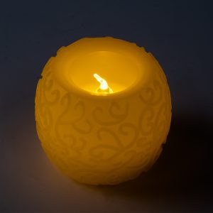 CANDLE 79537 Διακοσμητικό Realistic Κερί με LED Εφέ Κινούμενης Φλόγας – Μπαταρίας 3 x LR1130 Θερμό Λευκό 2700K Μπεζ D6 x H5cm