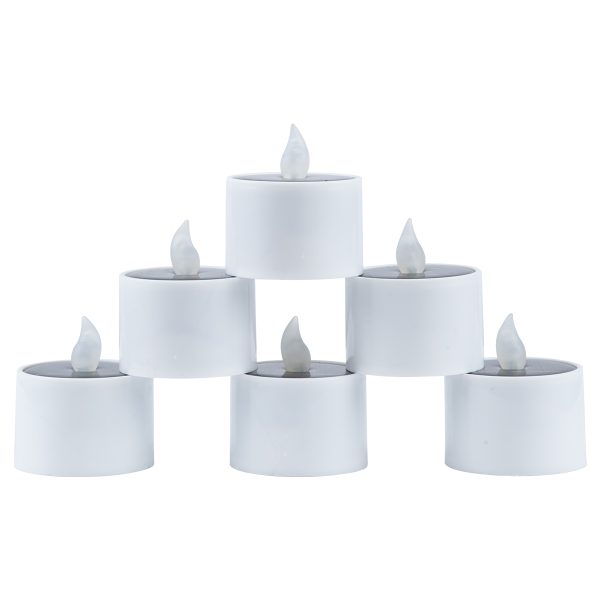 CANDLE 79546 ΣΕΤ 6 x Αυτόνομα Ηλιακά Διακοσμητικά Realistic Κεράκια με LED Εφέ Κινούμενης Φλόγας - 400mAh Μπαταρία - Φωτοβολταϊκό Πάνελ - Θερμό Λευκό 2700K Μπεζ D5.3 x H6cm - Image 2