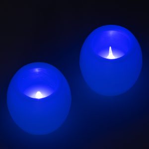 CANDLE 79548 ΣΕΤ 2 x Διακοσμητικά Realistic Κεράκια με LED Εφέ Κινούμενης Φλόγας – Μπαταρίας 2 x CR2032 Μπλε Μπεζ D6 x H5cm