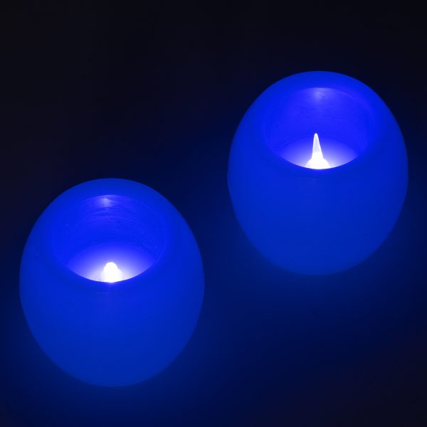 CANDLE 79548 ΣΕΤ 2 x Διακοσμητικά Realistic Κεράκια με LED Εφέ Κινούμενης Φλόγας - Μπαταρίας 2 x CR2032 Μπλε Μπεζ D6 x H5cm
