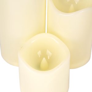 79551 ΣΕΤ 3 Διακοσμητικών Realistic Κεριών με LED – Μπαταρίας & Ασύρματο Χειριστήριο IR Ψυχρό Λευκό 6000K