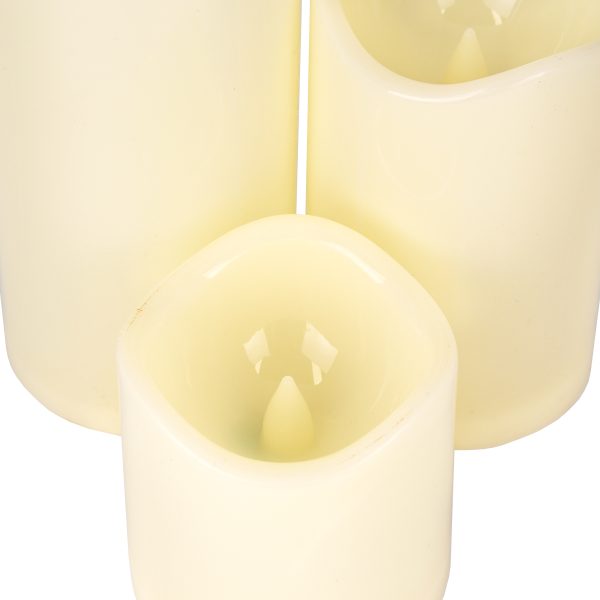 79551 ΣΕΤ 3 Διακοσμητικών Realistic Κεριών με LED - Μπαταρίας & Ασύρματο Χειριστήριο IR Ψυχρό Λευκό 6000K - Image 2
