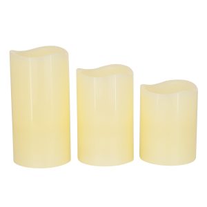 79556 ΣΕΤ 3 Διακοσμητικών Realistic Κεριών Παραφίνης με LED Εφέ Κινούμενης Φλόγας – Μπαταρίας & Ασύρματο Χειριστήριο IR Πολύχρωμα RGB Dimmable