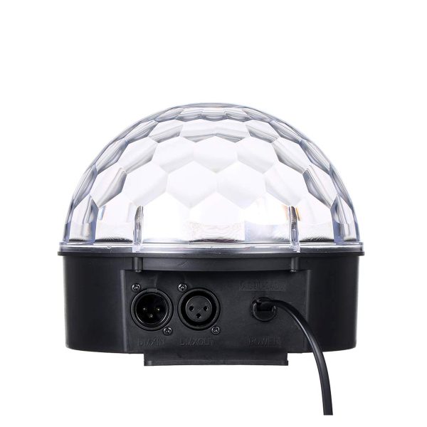 79602 LED Party Disco Μπάλα με Περιστρεφόμενα Φωτορυθμικά Εφέ Πολύχρωμη RGB DMX512 20W με Sound Control Activated Εφέ και με Ασύρματο Χειριστήριο AC 230V IP20 Φ17 x Υ15cm - Image 4