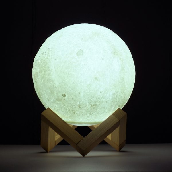 MOON 79605 Επιτραπέζιο Ανάγλυφο Διακοσμητικό Φωτιστικό Φ15cm 3D MOON LIGHT LED 3.7W DC 5V με Ενσωματωμένη Μπαταρία 500mAh Li-ion Επαναφορτιζόμενο - Καλώδιο Τροφοδοσίας USB και Διακόπτη Αφής CCT Θερμό Λευκό 3000K - Ψυχρό Λευκό 6000K Dimmable - Image 4