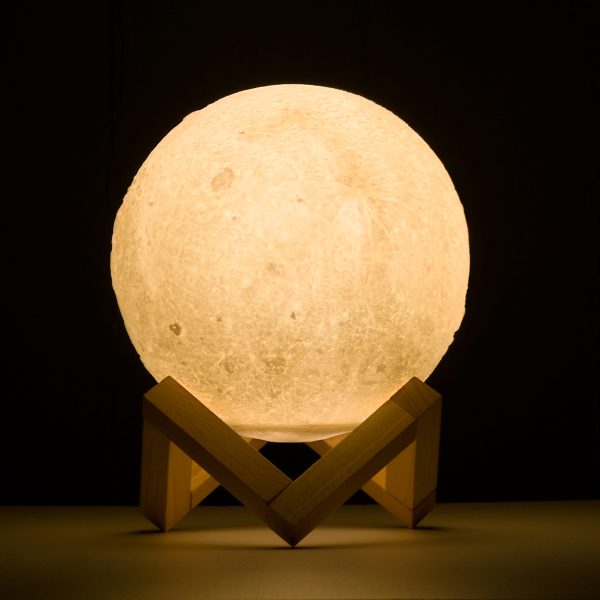 MOON 79605 Επιτραπέζιο Ανάγλυφο Διακοσμητικό Φωτιστικό Φ15cm 3D MOON LIGHT LED 3.7W DC 5V με Ενσωματωμένη Μπαταρία 500mAh Li-ion Επαναφορτιζόμενο - Καλώδιο Τροφοδοσίας USB και Διακόπτη Αφής CCT Θερμό Λευκό 3000K - Ψυχρό Λευκό 6000K Dimmable - Image 5