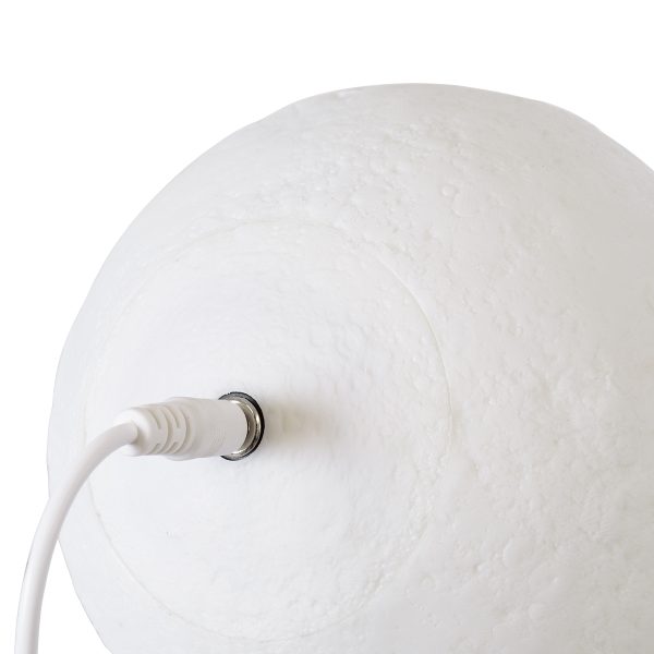MOON 79606 Επιτραπέζιο Φωτιστικό Πορτατίφ LED 2W 120lm 360° DC 5V IP20 RGBW Dimmable Λευκό Πλαστικό με Μπεζ Ξύλο - Μ12 x Π12 x Υ15cm - 2 Xρόνια Εγγύηση - Image 3