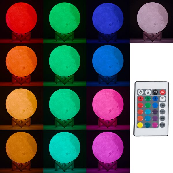 MOON 79606 Επιτραπέζιο Φωτιστικό Πορτατίφ LED 2W 120lm 360° DC 5V IP20 RGBW Dimmable Λευκό Πλαστικό με Μπεζ Ξύλο - Μ12 x Π12 x Υ15cm - 2 Xρόνια Εγγύηση - Image 5