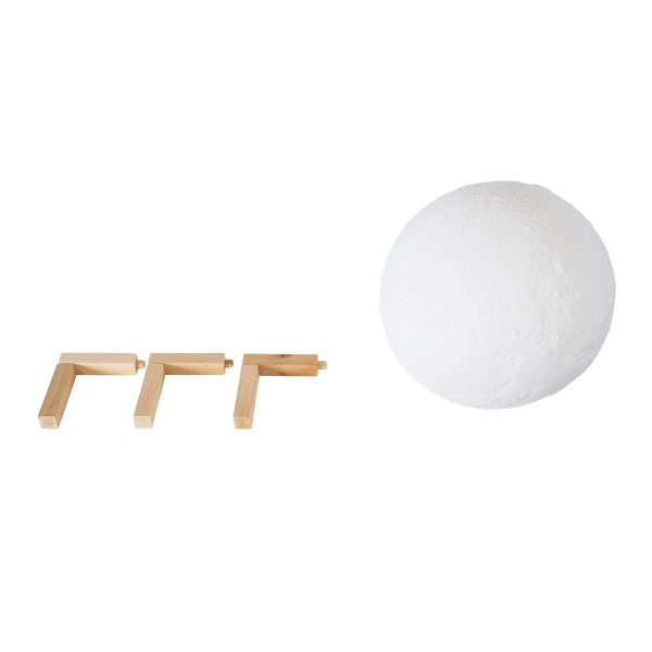 MOON 79607-S Επιτραπέζιο Φωτιστικό LED 3W 150lm 360° DC 5V IP20 RGB Dimmable Λευκό Πλαστικό με Μπεζ Ξύλο - Λειτουργία μόνο σε ρεύμα, χωρίς μπαταρίες - Μ20 x Π20 x Υ23cm - 2 Χρόνια Εγγύηση - Image 3