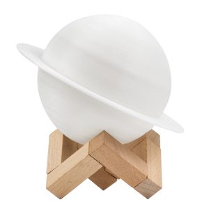 MOON 79608 Επιτραπέζιο Φωτιστικό Πορτατίφ LED 2W 120lm 360° DC 5V IP20 RGBW Dimmable Λευκό Πλαστικό με Μπεζ Ξύλο – Μ15 x Π15 x Υ13.5cm – 2 Xρόνια Εγγύηση