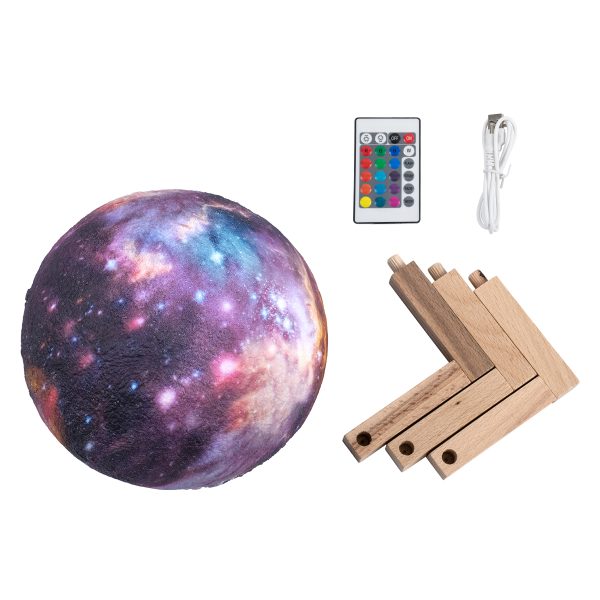 MOON 79616 Επιτραπέζιο Φωτιστικό Πορτατίφ LED 4W 200lm 360° DC 5V IP20 RGBW Dimmable Πολύχρωμο Πλαστικό με Μπεζ Ξύλο - Μ15 x Π15 x Υ19cm - 2 Xρόνια Εγγύηση - Image 4