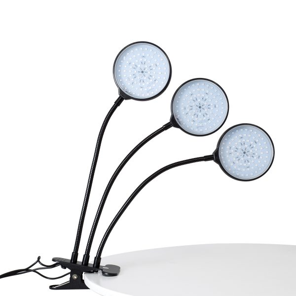 79652 Grow Light Full Spectrum LED Φωτιστικό Ανάπτυξης Φυτών Γλάστρας με 3 Κινούμενες Κεφαλές & Βάση Clip SMD 2835 15W 160° DC 5V IP20 με Dimmer & Timer Εσωτερικού Χώρου για Κάλυψη Επιφάνειας 1m x 1m Πλήρους Φάσματος Φωτισμού - Image 2