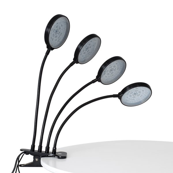 79654 Grow Light Full Spectrum LED Φωτιστικό Ανάπτυξης Φυτών Γλάστρας με 4 Κινούμενες Κεφαλές & Βάση Clip SMD 2835 20W 160° DC 5V IP20 με Dimmer & Timer Εσωτερικού Χώρου για Κάλυψη Επιφάνειας 1m x 1m Πλήρους Φάσματος Φωτισμού - Image 3