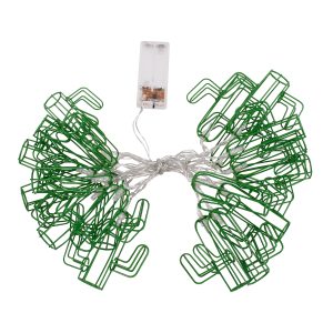 79801 Διακοσμητική Γιρλάντα Green Cactus 3 Μέτρα με Διακόπτη On/Off – 20 LED 2W με Μπαταρίες 2xAA & Διάφανο Καλώδιο IP20 Ψυχρό Λευκό 6000K Μ3m