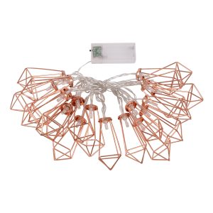 79804 Διακοσμητική Γιρλάντα Bronze Cone 3 Μέτρα με Διακόπτη On/Off – 20 LED 2W με Μπαταρίες 2xAA & Διάφανο Καλώδιο IP20 Θερμό Λευκό 2700K Μ3m