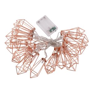 79805 Διακοσμητική Γιρλάντα Bronze Cone 4 Μέτρα με Διακόπτη On/Off – 30 LED 3W με Μπαταρίες 3xAA & Διάφανο Καλώδιο IP20 Θερμό Λευκό 2700K Μ4m