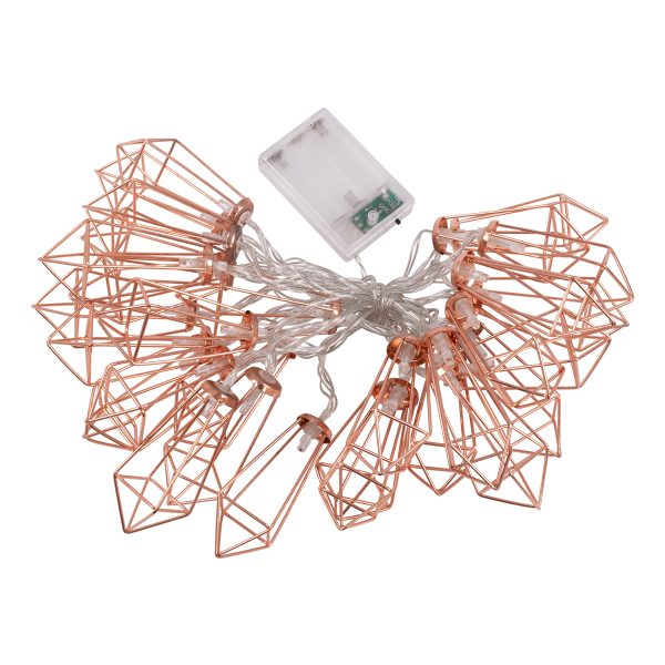 79805 Διακοσμητική Γιρλάντα Bronze Cone 4 Μέτρα με Διακόπτη On/Off - 30 LED 3W με Μπαταρίες 3xAA & Διάφανο Καλώδιο IP20 Θερμό Λευκό 2700K Μ4m - Image 2