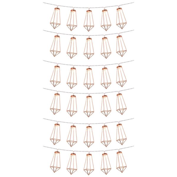 79805 Διακοσμητική Γιρλάντα Bronze Cone 4 Μέτρα με Διακόπτη On/Off - 30 LED 3W με Μπαταρίες 3xAA & Διάφανο Καλώδιο IP20 Θερμό Λευκό 2700K Μ4m - Image 3