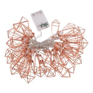 79806 Διακοσμητική Γιρλάντα Bronze Cone 5 Μέτρα με Διακόπτη On/Off – 40 LED 4W με Μπαταρίες 3xAA & Διάφανο Καλώδιο IP20 Θερμό Λευκό 2700K Μ5m