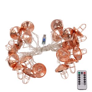 79810 Διακοσμητική Γιρλάντα Bronze Lamp 3 Μέτρα με Διακόπτη On/Off – 20 LED 2W DC 5V με USB & Διάφανο Καλώδιο IP20 Θερμό Λευκό 2700K Μ3m