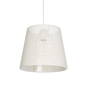 CONEY 203-0071 Μοντέρνο Κρεμαστό Φωτιστικό Καπέλο Μονόφωτο 1 x E27 IP20 Mπεζ Διάτρητο Ύφασμα – Μ26 x Π26 x Υ25cm