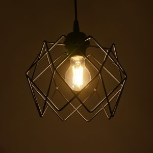 SOLON 201-0059 Μοντέρνο Κρεμαστό Φωτιστικό Πλέγμα Μονόφωτο 1 x E27 IP20 Μαύρο Μέταλλο – Μ24 x Π24 x Υ23cm