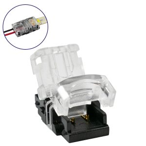 70716 Αδιάβροχος Ταχυσύνδεσμος Ένωσης IP65 – Strip To Cable Connector για Ένωση 1 x Μονόχρωμης Αδιάβροχης Ταινίας LED Πλάτους 8mm με 1 x Καλώδιο Τροφοδοσίας