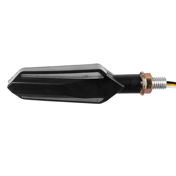 81756 ΣΕΤ 2 x Φλάς Μοτοσυκλέτας Universal Knife LED SMD 5050 5W DC 12V 2 Λειτουργιών Κόκκινο για Πορείας-Stop & με Τρεχούμενο Εφέ Φωτισμού Πορτοκαλί για Φλας Αδιάβροχα IP65 - Image 4